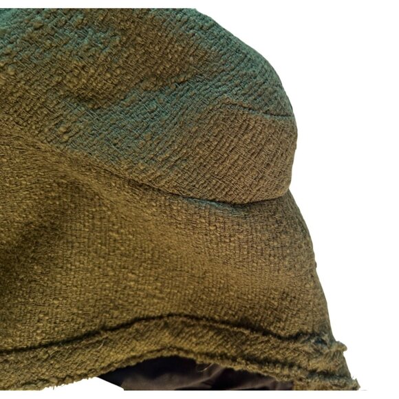 Zara Womens L Blazer NWT Olive Green Tweed Gold Buttons Shoulderpads - Picture 6 of 10